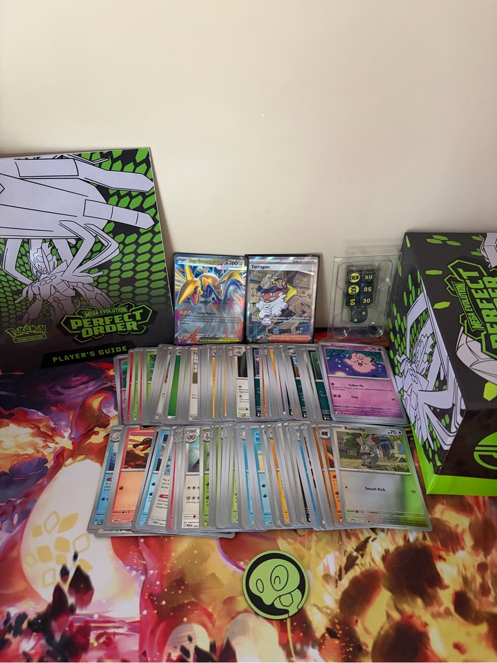 Pokemon TCG Card Lot with Green Perfect Order Box